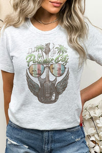 Retro Paradise City Guitar With Wings Graphic Tee