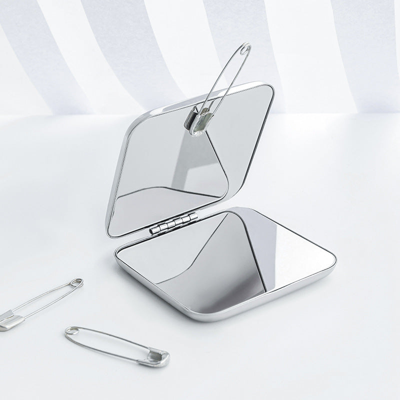 Stylish And Portable Foldable Portable Double-sided Stainless Steel Cosmetic Mirror