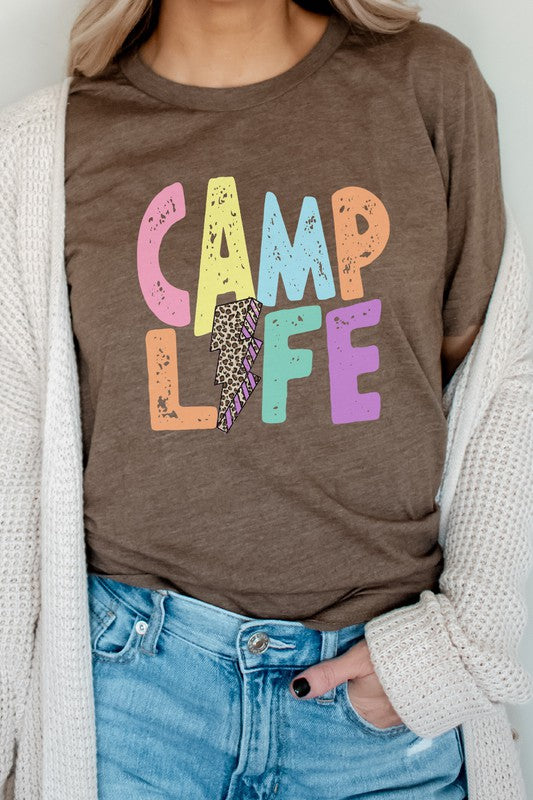 Camp Life Leopard Lightning Bolt Graphic Tee