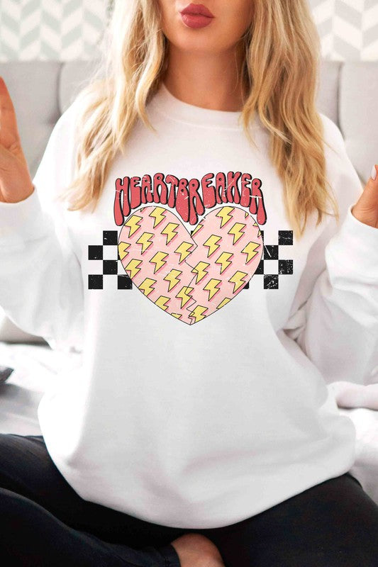 HEARTBREAKER LIGHTNING HEART Graphic Sweatshirt