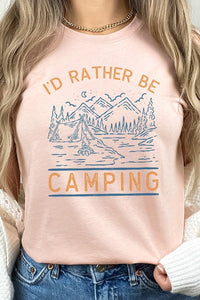 Id Rather Be Camping Mountain River Graphic Tee