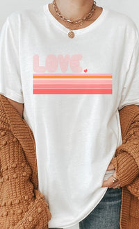 Retro Love Gradient Lines PLUS SIZE Graphic Tee