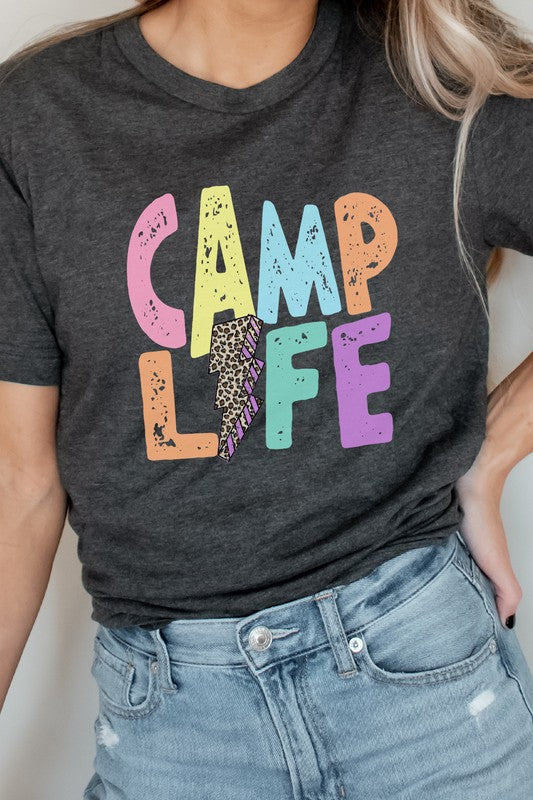 Camp Life Leopard Lightning Bolt Graphic Tee