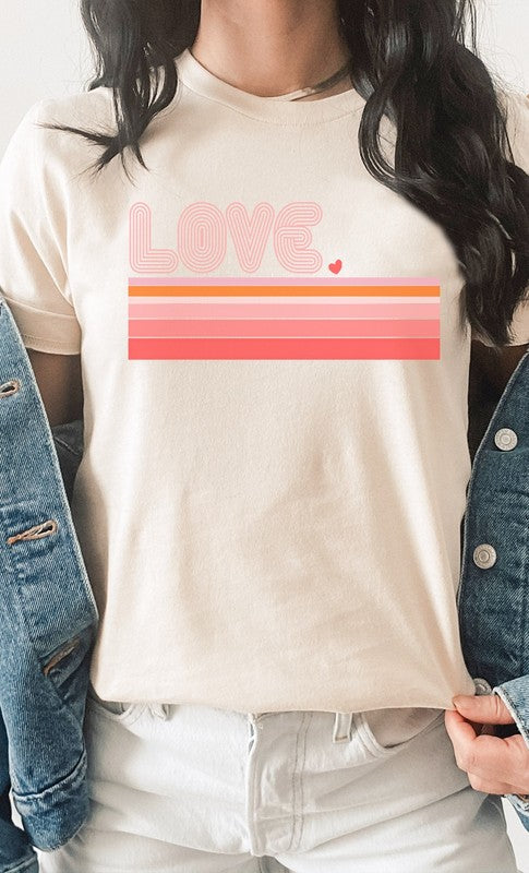 Retro Love Gradient Lines PLUS SIZE Graphic Tee