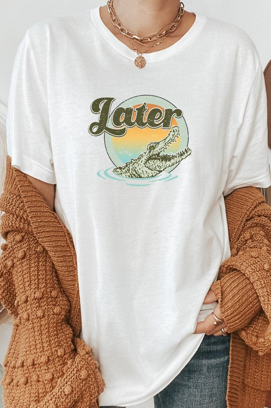 Later Alligator in Water Fun Animal Graphic Tee