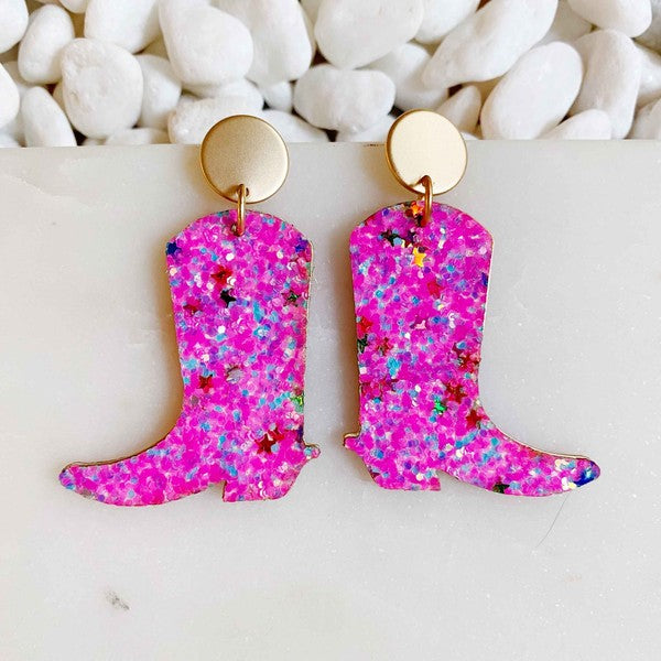 Glittered Up Cowgirl Earrings - Ivy & Lane