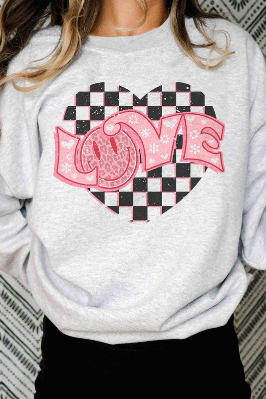 HAPPY FACE LOVE Graphic Sweatshirt