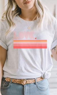 Retro Love Gradient Lines PLUS SIZE Graphic Tee