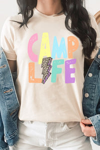 Camp Life Leopard Lightning Bolt Graphic Tee