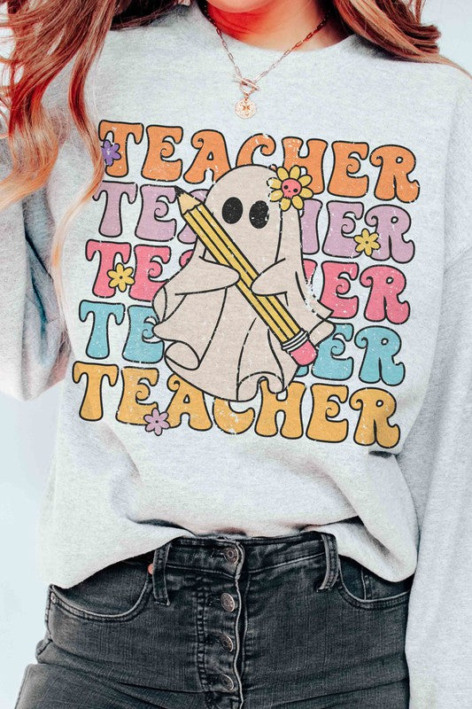 SPOOKY GHOST TEACHER Graphic Sweatshirt