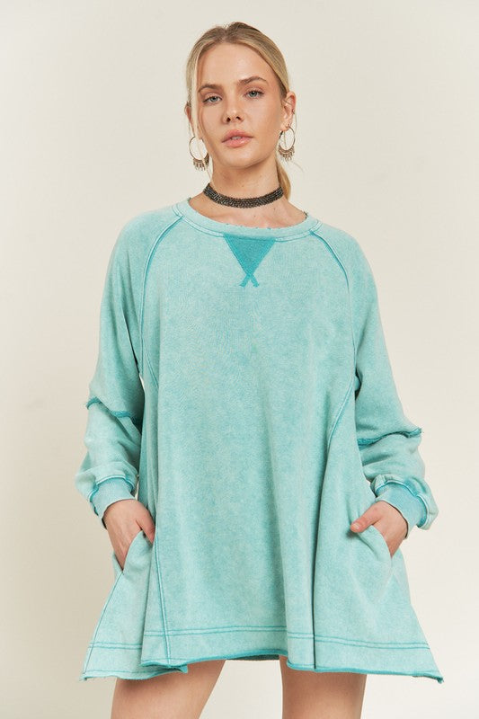 COLORWASH TUNIC SWEATSHIRT