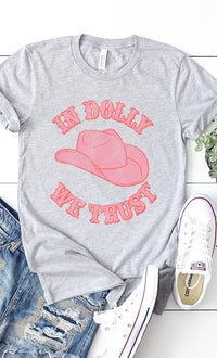 Retro In Dolly We Trust Hat Graphic Tee PLUS