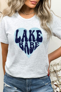 Lake Babe in Heart Water Vacation Graphic Tee