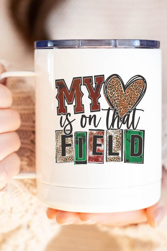 Football My Heart is on that Field Travel Mug