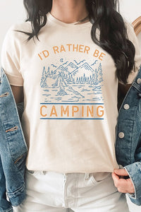 Id Rather Be Camping Mountain River Graphic Tee