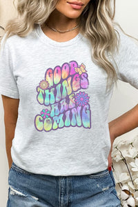 Good Things Are Coming Peacesign Flora Graphic Tee