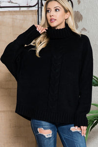 Solid Long Sleeve Turtleneck Sweater - Ivy & Lane