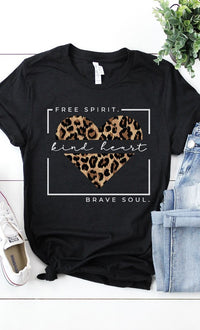 Free Spirit Leopard Heart Graphic Tee