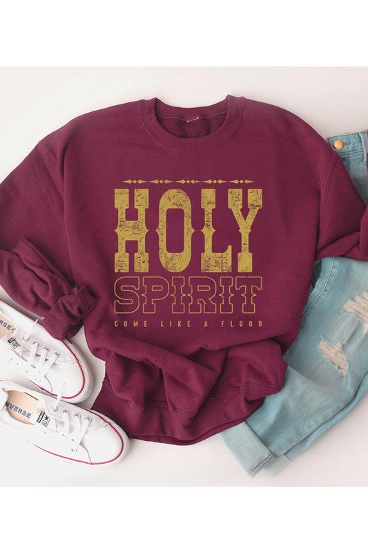 Holy Spirit Come Graphic Fleece Sweatshirt Plus Size