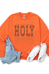 Holy Spirit Come Graphic Fleece Sweatshirt Plus Size