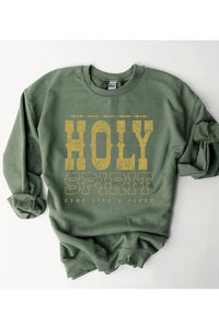 Holy Spirit Come Graphic Fleece Sweatshirt Plus Size