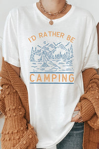 Id Rather Be Camping Mountain River Graphic Tee