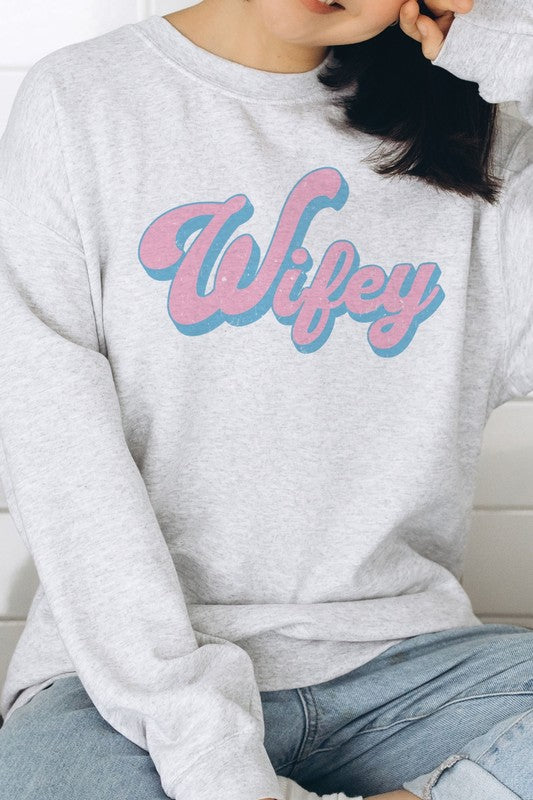 PLUS SIZE - WIFEY Graphic Sweatshirt