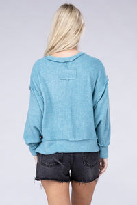 Brushed Melange Hacci Oversized Sweater - Ivy & Lane