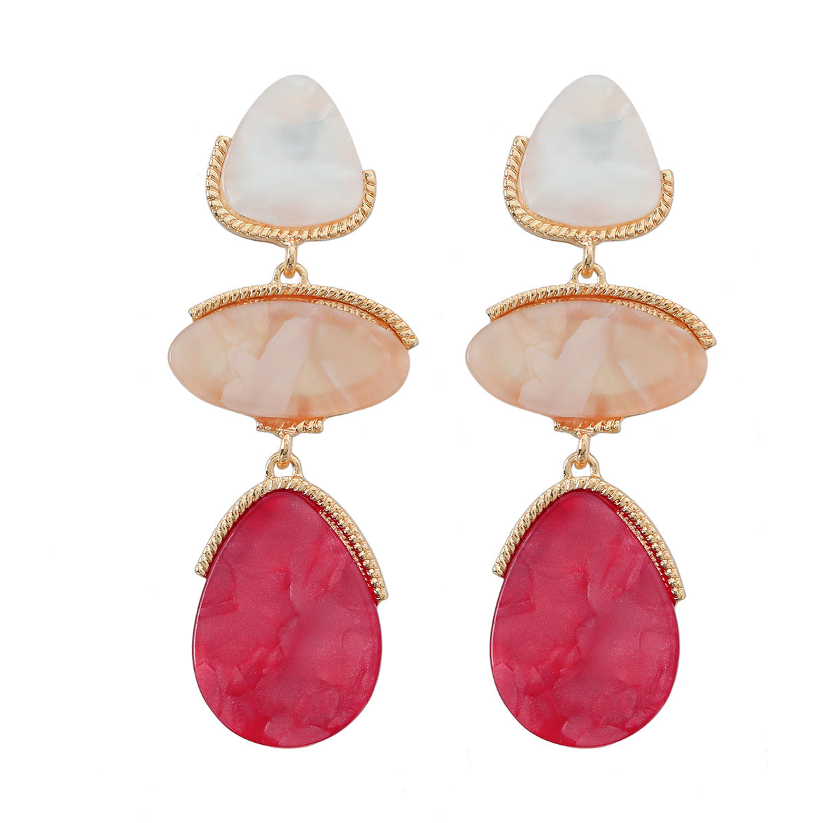 Summer Multi-layer Geometric Cellulose Acetate Sheet Earrings