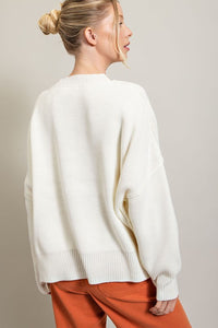 Long Sleeve Ribbed Sweater - Ivy & Lane