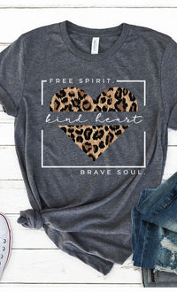 Free Spirit Leopard Heart Graphic Tee