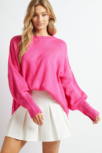 Plus Solid Boat Neck Long Sleeve Sweater - Ivy & Lane