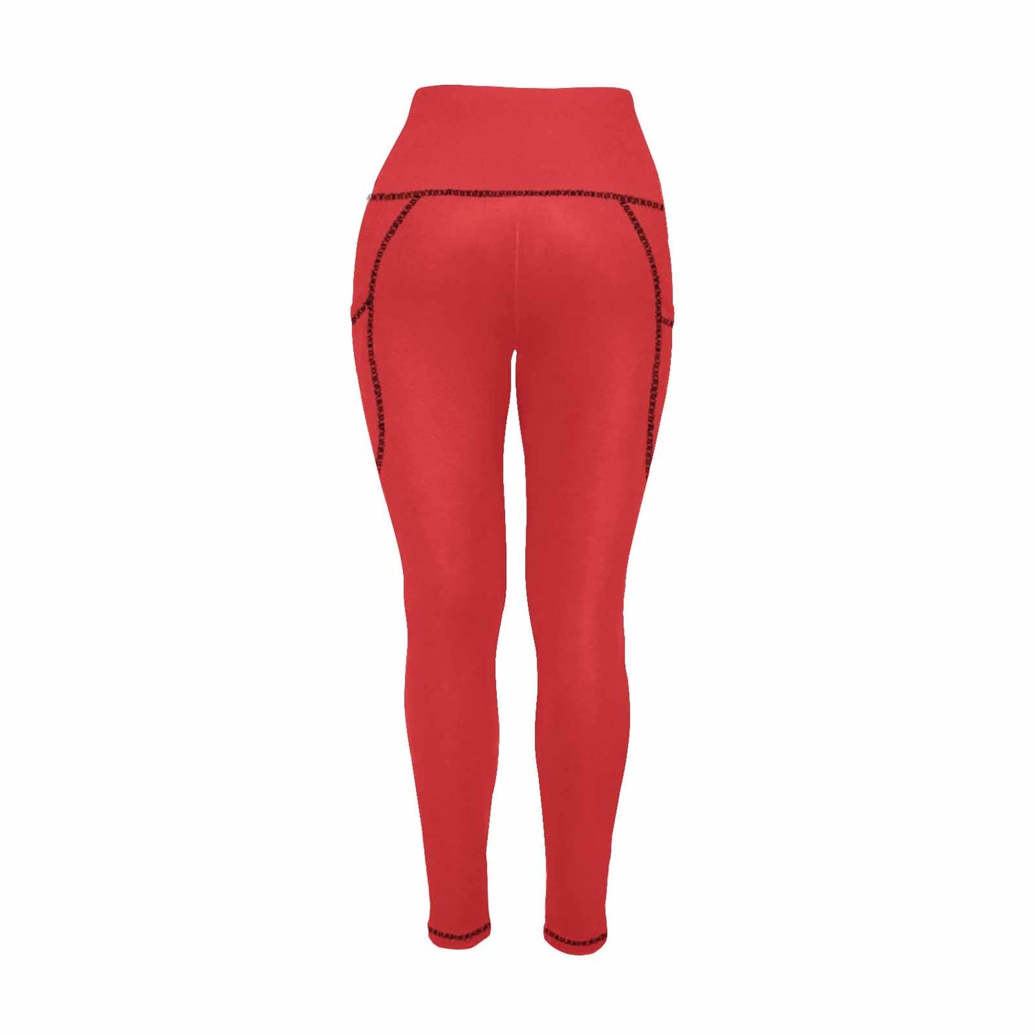 Womens Leggings With Pockets - Fitness Pants /  Chili Pepper Red