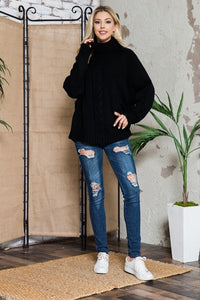 Solid Long Sleeve Turtleneck Sweater - Ivy & Lane