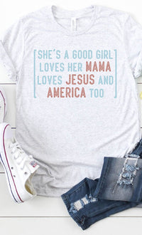 Shes a Good Girl Rock Song America Graphic Tee