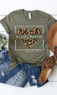 Free Spirit Leopard Heart Graphic Tee