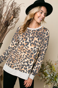 PLUS CHEETAH PRINT SWEATSHIRT