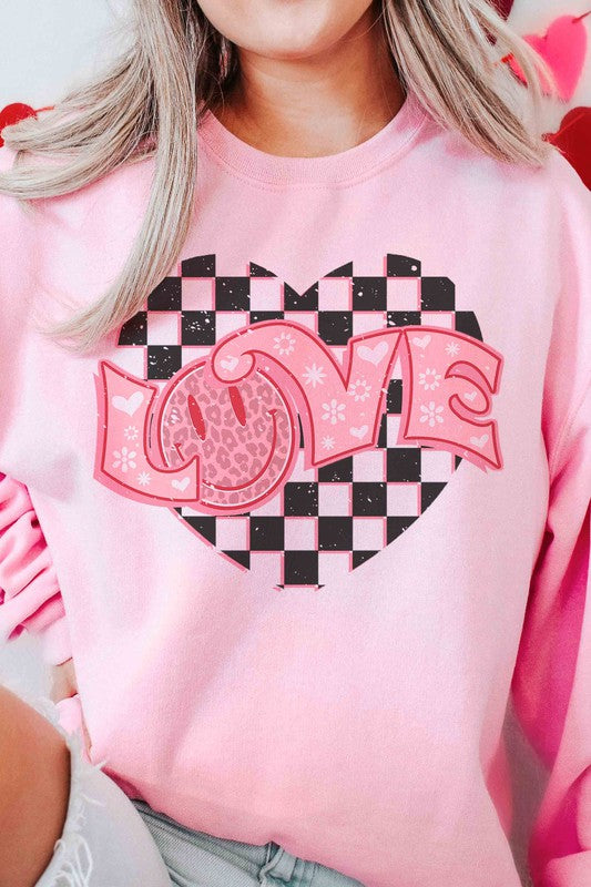 HAPPY FACE LOVE Graphic Sweatshirt