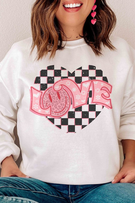 HAPPY FACE LOVE Graphic Sweatshirt