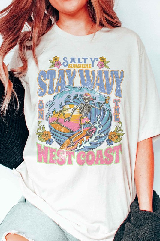 SALTY SUNSHINE STAY WAVY Graphic Tee