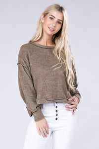 Brushed Melange Hacci Oversized Sweater - Ivy & Lane