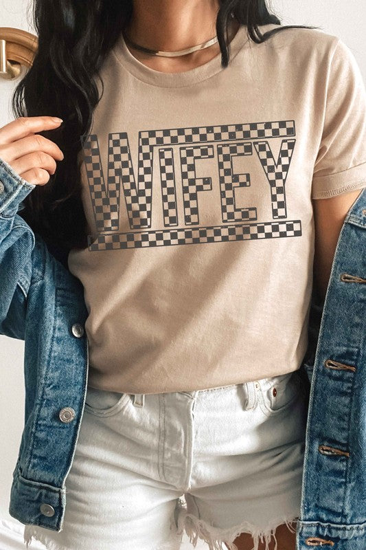 CHECKERED WIFEY Graphic T-Shirt