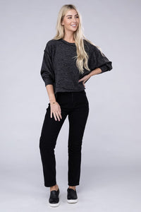 Brushed Melange Hacci Oversized Sweater - Ivy & Lane