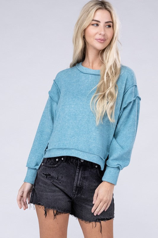Brushed Melange Hacci Oversized Sweater - Ivy & Lane