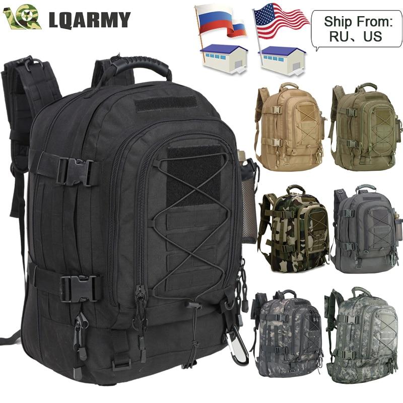 60L Military Tactical Backpack Army Molle Assault Rucksack 3P Outdoor