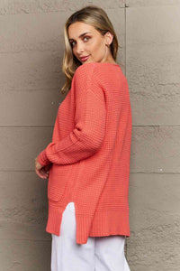 Zenana Bright & Cozy Full Size Waffle Knit Cardigan | Ivy & Lane