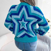 Star Round Neck Sweater - Ivy & Lane