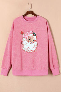 Santa Round Neck Dropped Shoulder Sweatshirt - Ivy & Lane