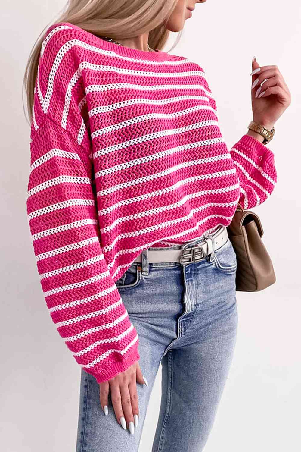 Striped Drop Shoulder Sweater