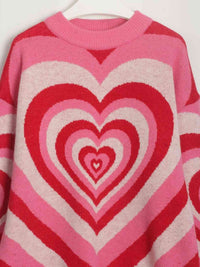 Heart Dropped Shoulder Sweater